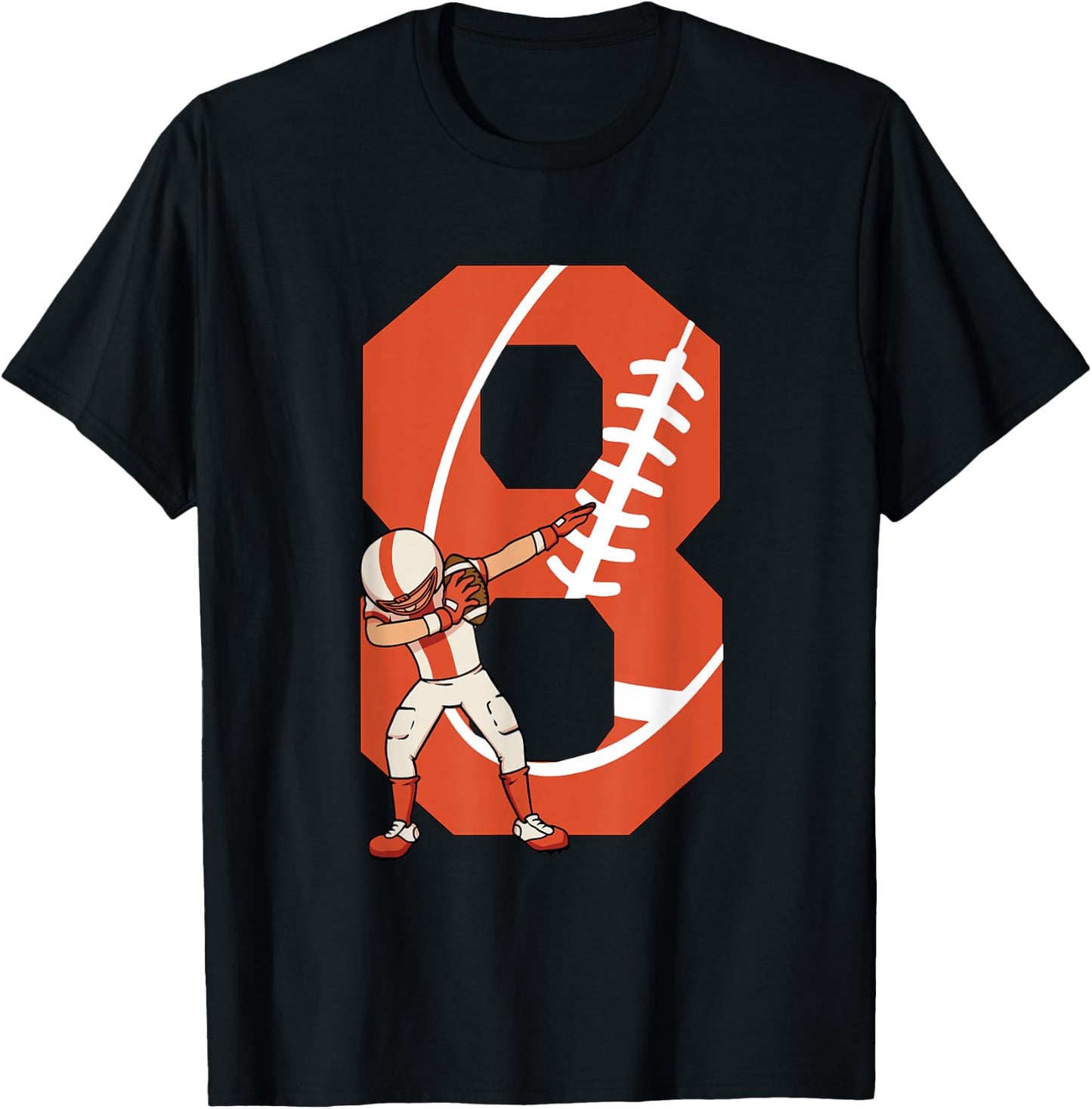 8 Years Old Boy Football Player 8th Football Birthday Boys T-Shirt - T-Shirt | Black