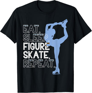 Figure Skate Eat. Sleep. Figure skate. Repeat. T-Shirt - T-Shirt | Black