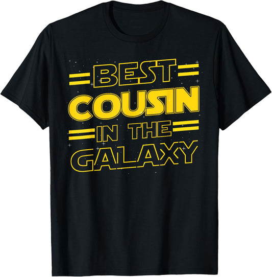 Best Cousin in the Galaxy Funny Fathers Day Gift T-Shirt - T-Shirt | Black