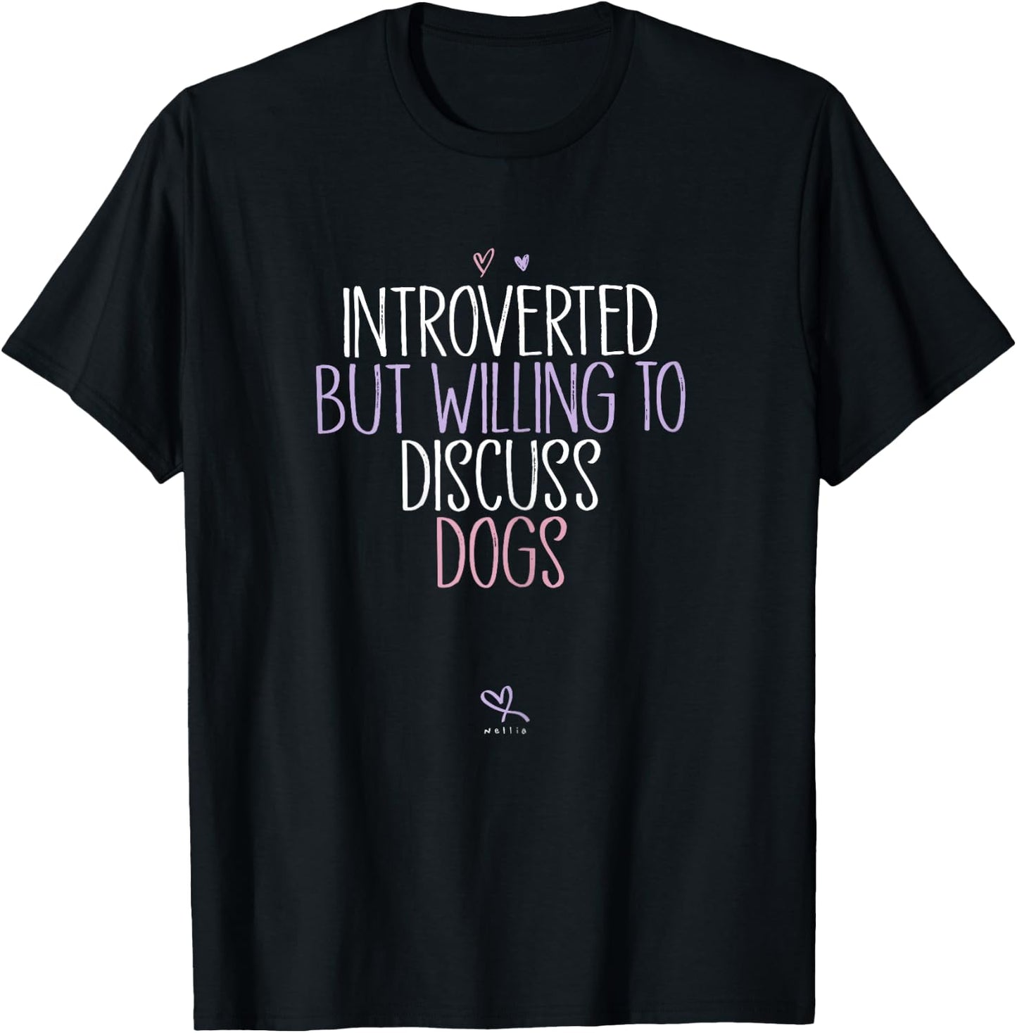 Funny Introverted But Willing To Discuss Dogs T-Shirt - T-Shirt | Black