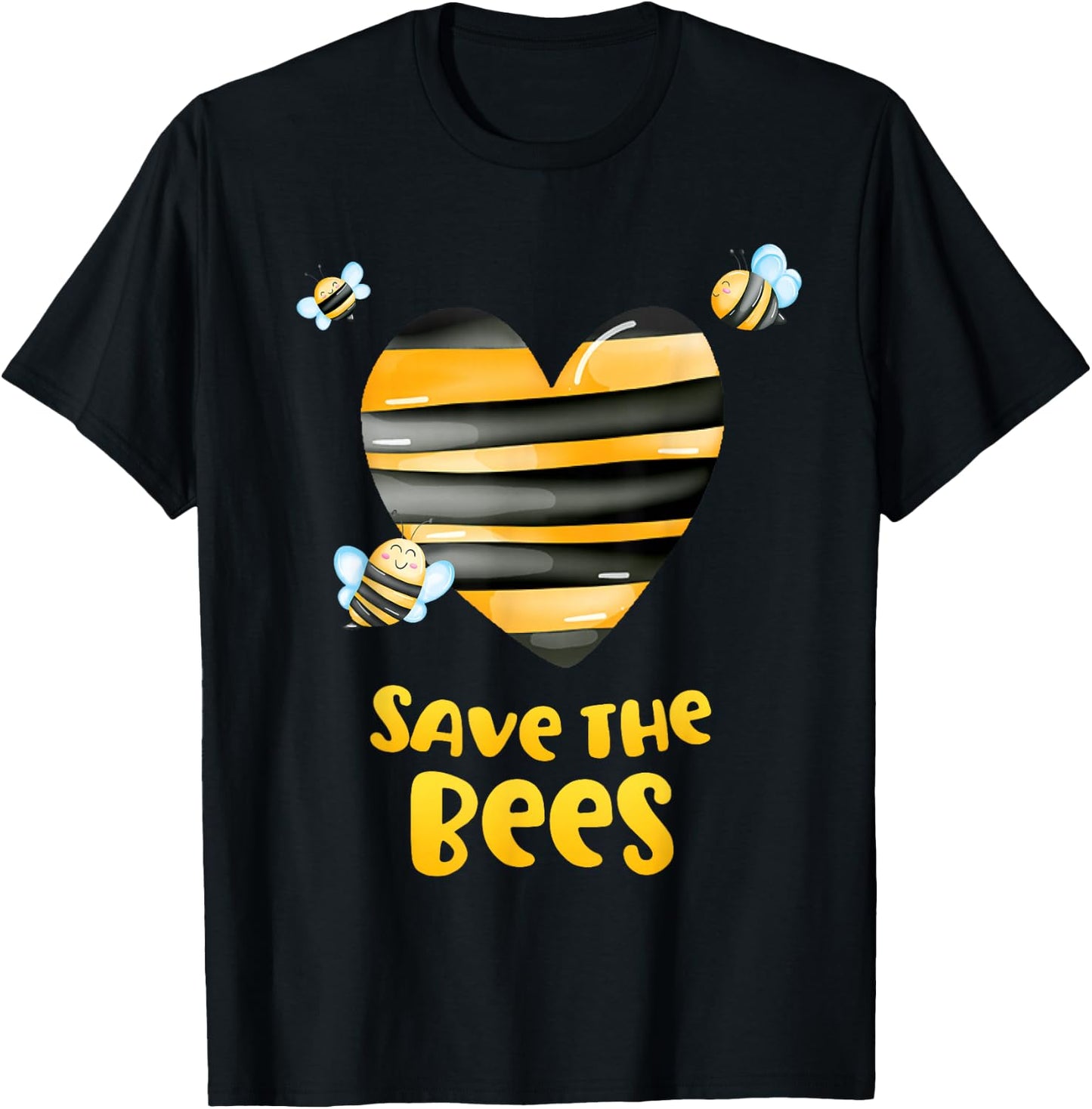 Save the Bees Heart Apiary Shirt Bee Beekeeper Earth Day T-Shirt - T-Shirt | Black