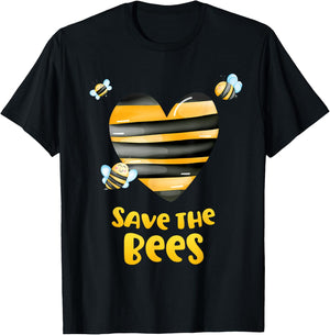 Save the Bees Heart Apiary Shirt Bee Beekeeper Earth Day T-Shirt - T-Shirt | Black