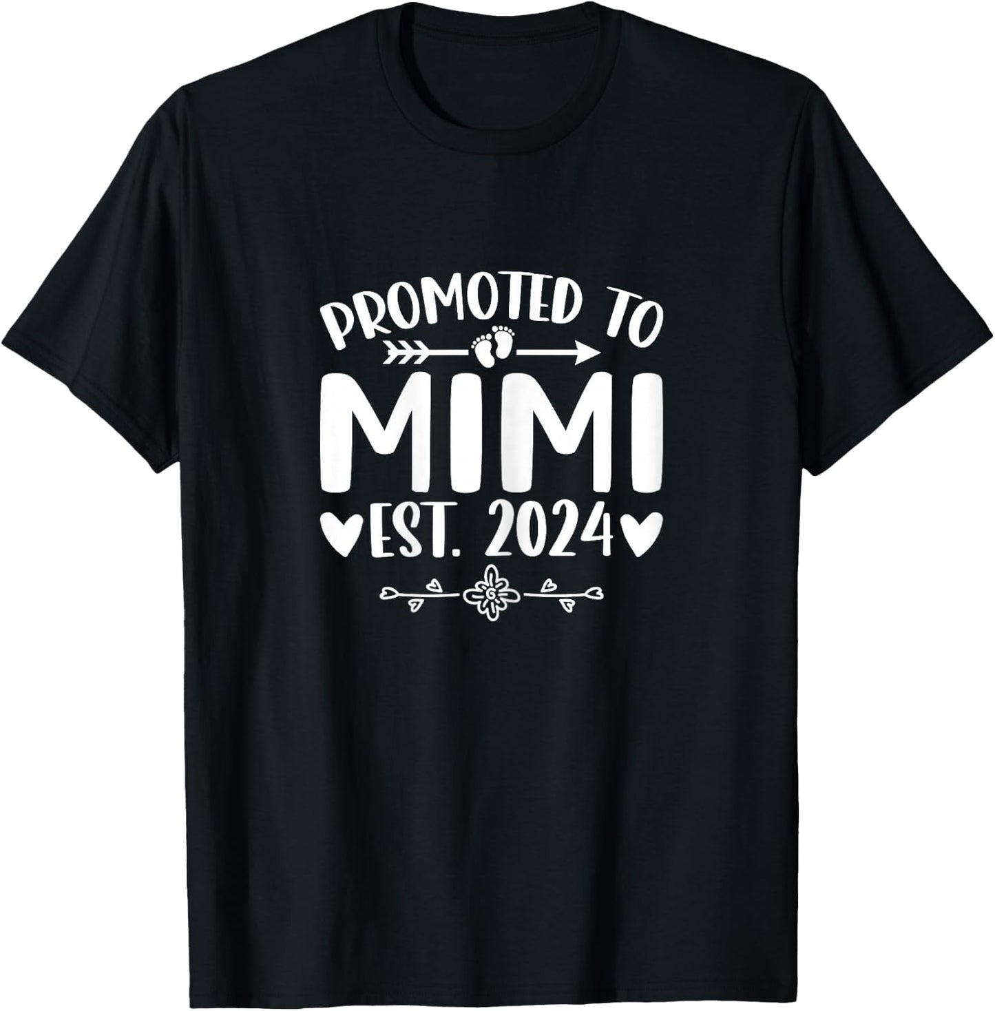Promoted to Mimi 2024 for Grandma First Time Mimi T-Shirt - T-Shirt | Black