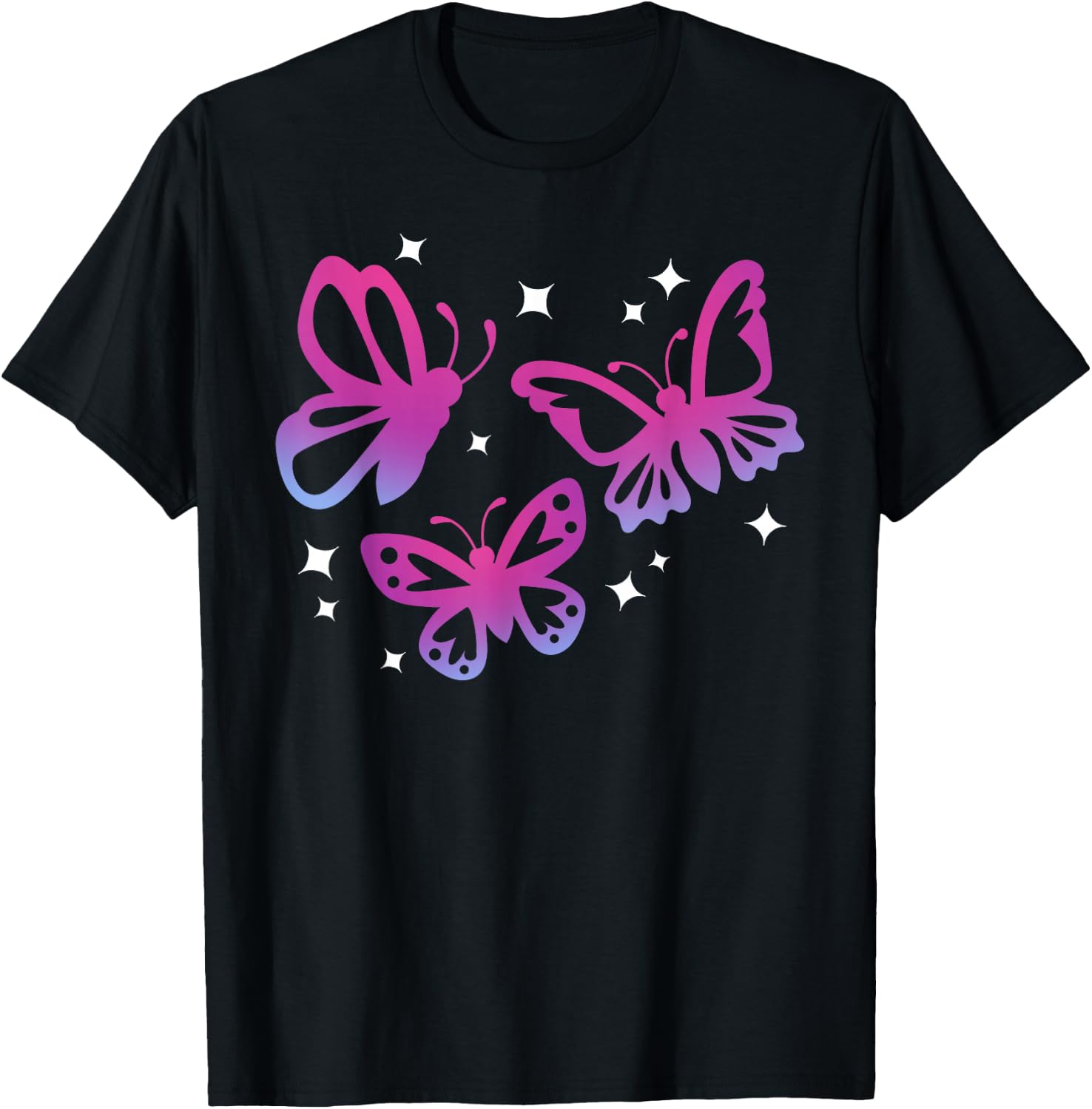 Beautiful Butterfly Graphics T-Shirt - T-Shirt | Black