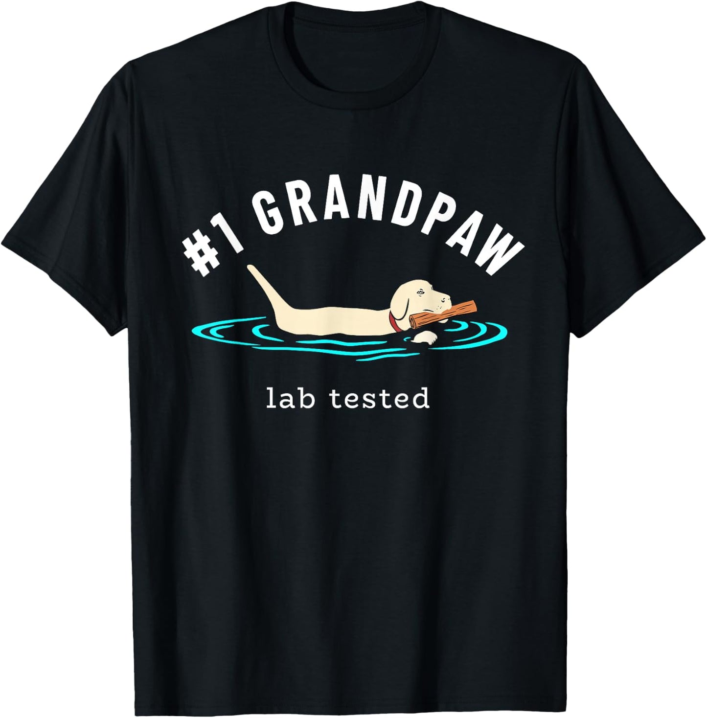 Yellow Labrador Retriever Dog Grandpa - #1 Grandpaw T-Shirt - T-Shirt | Black