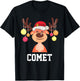 Funny Santa Reindeer Comet Christmas Group Costume T-Shirt - T-Shirt | Black