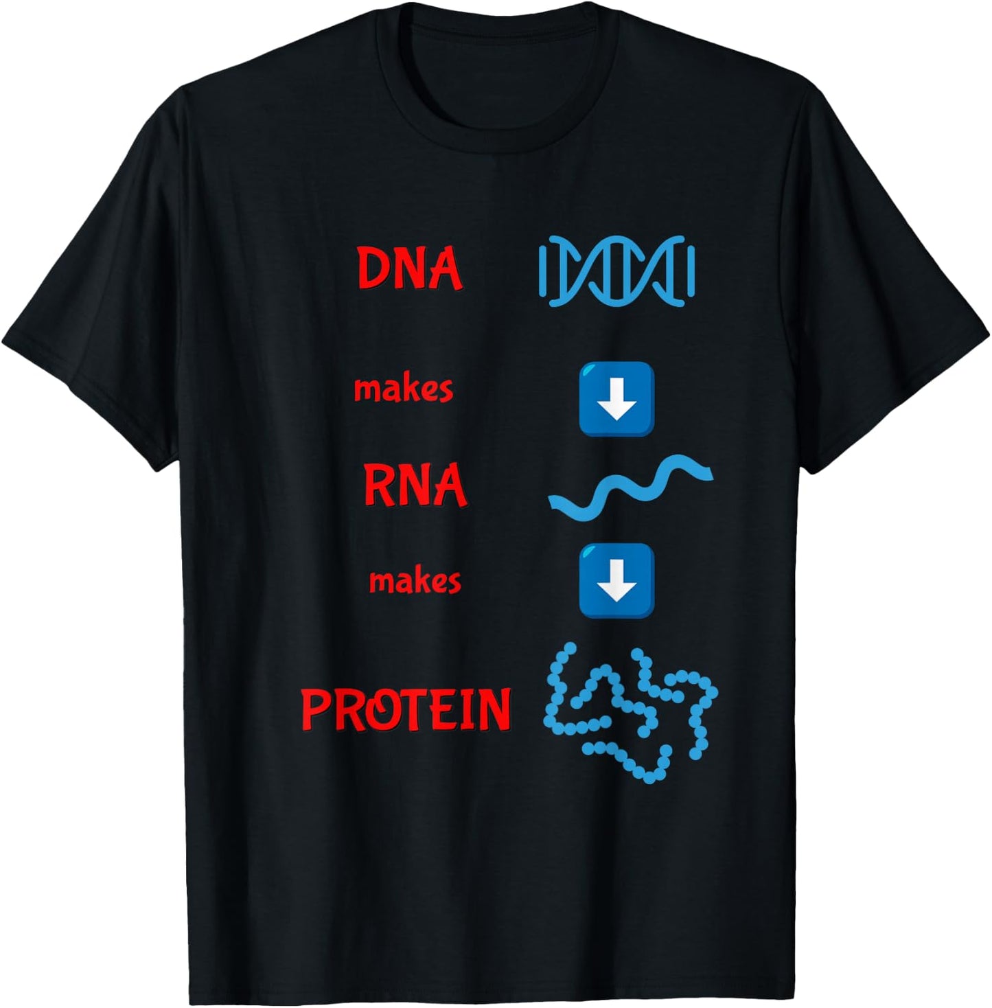 DNA Makes RNA Makes Protein Molecular Cell Biology T Shirt T-Shirt - T-Shirt | Black