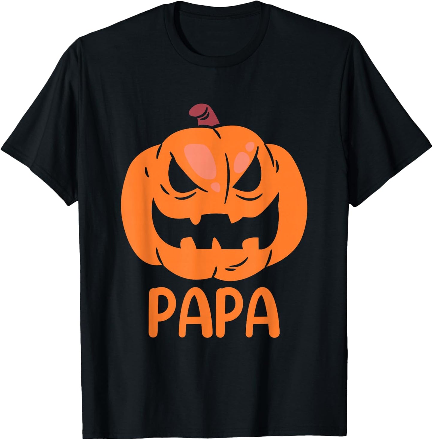Pumpkin Papa Father Matching Family Halloween T-Shirt - T-Shirt | Black