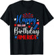 Happy Birthday America 4th Of July Funny Us flag fireworks Kids Men T-Shirt - T-Shirt | Black