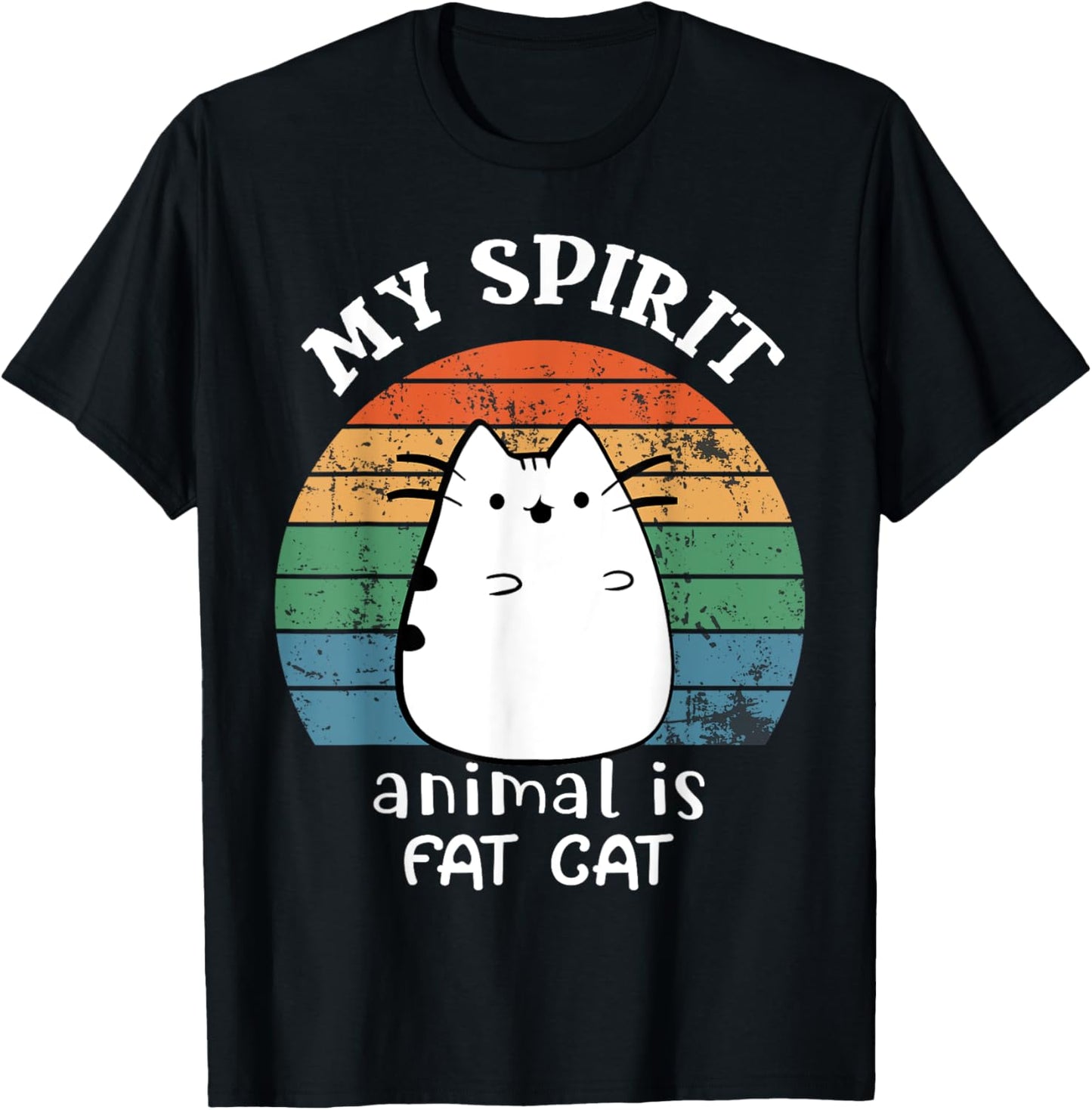 My spirit animal is fat cat For Fat Cat Lover Vintage Style Women Girls Kids T-Shirt - T-Shirt | Black