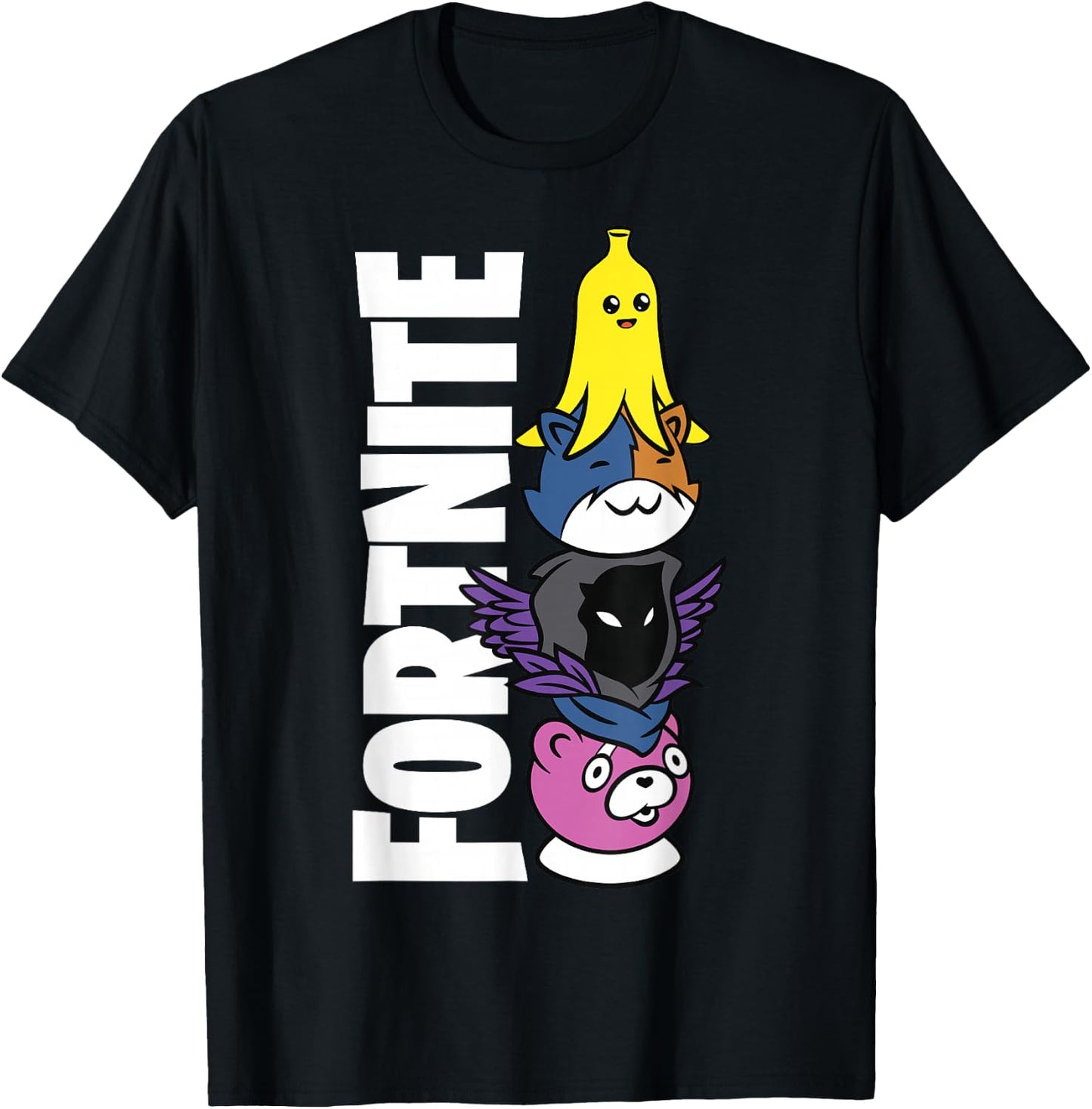 Fortnite Black Classic Fit - Adult Polyester & Cotton Short Sleeve T-Shirt - T-Shirt | Black