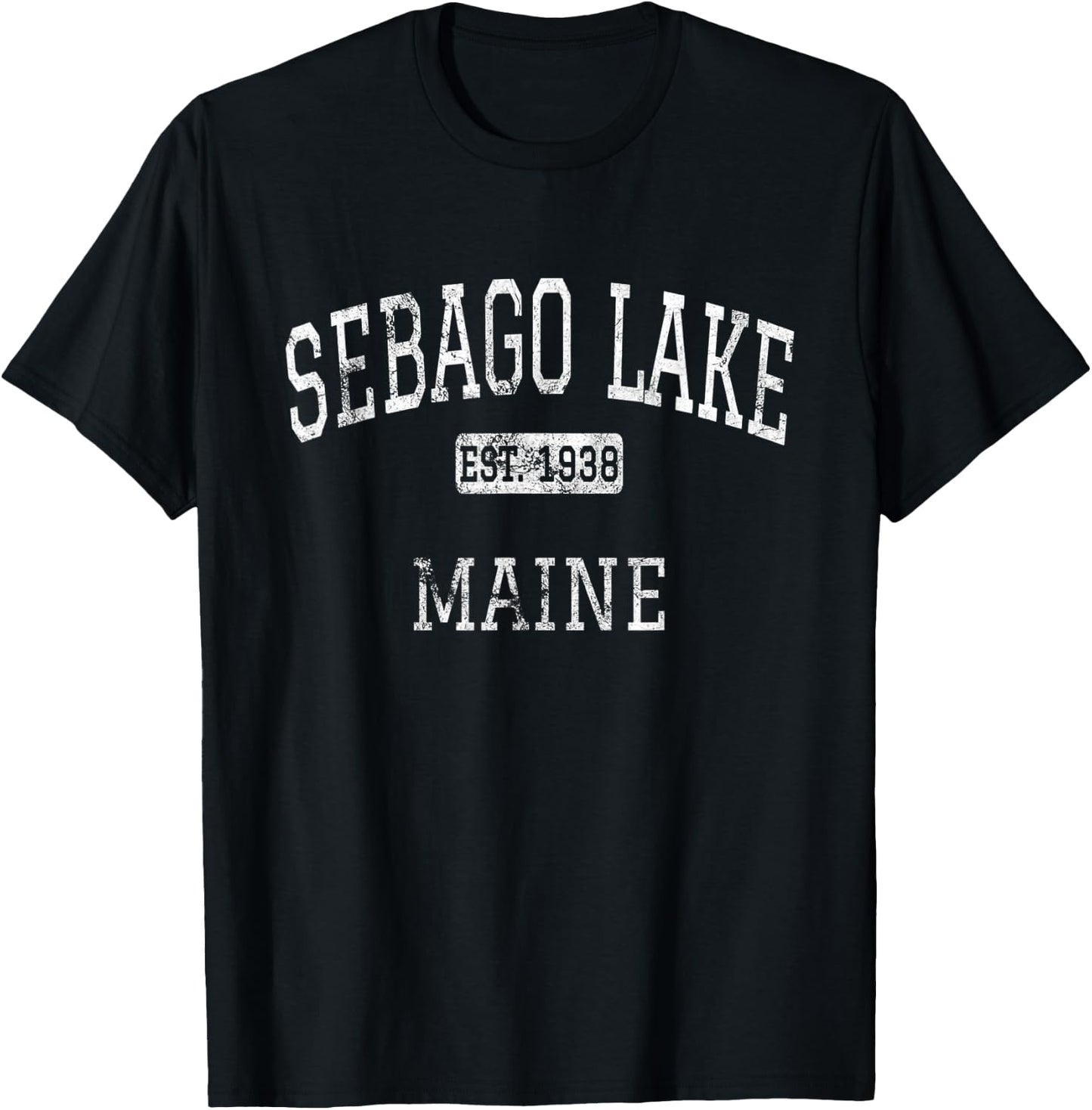 Sebago Lake Maine ME Vintage T-Shirt - T-Shirt | Black