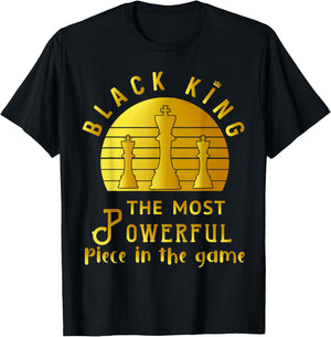 Black King The Most Powerful Piece in The Game Men Boy T-Shirt - T-Shirt | Black