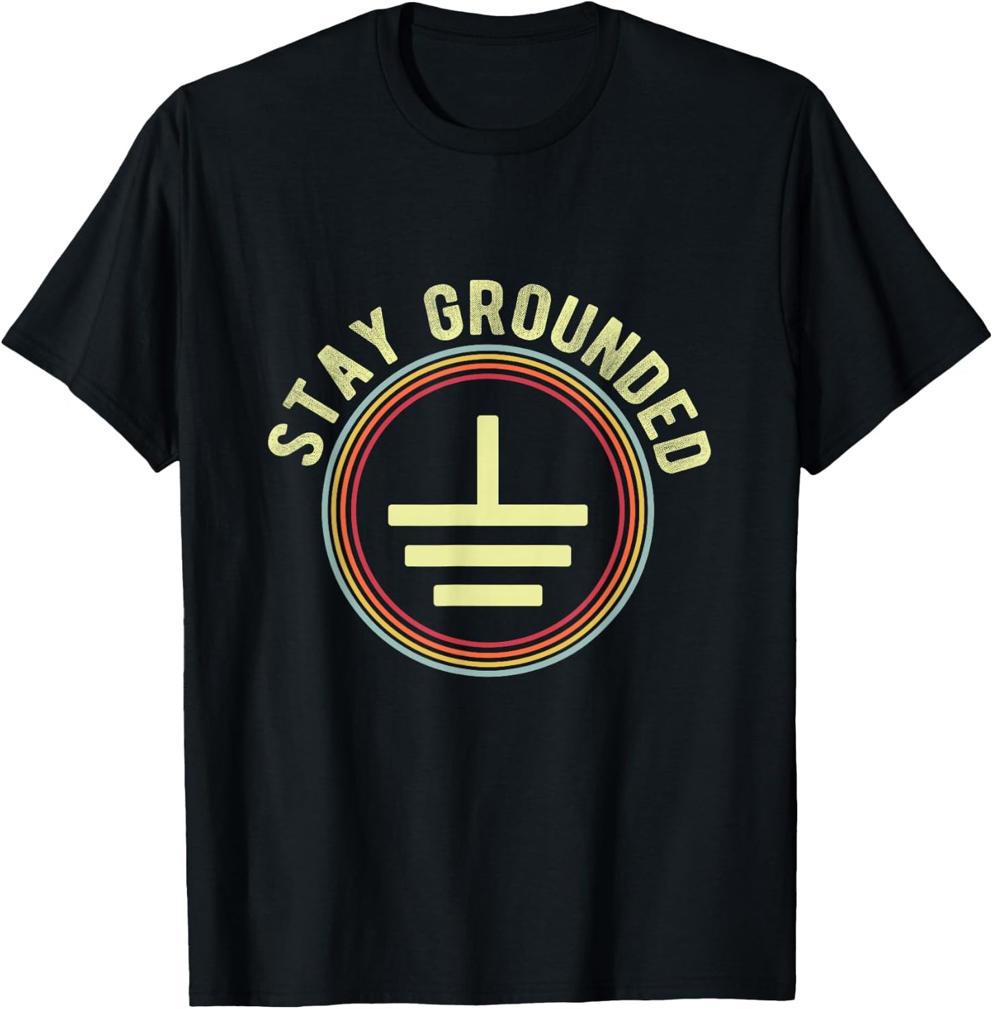 Stay Grounded Vintage Electrician T-Shirt - T-Shirt | Black