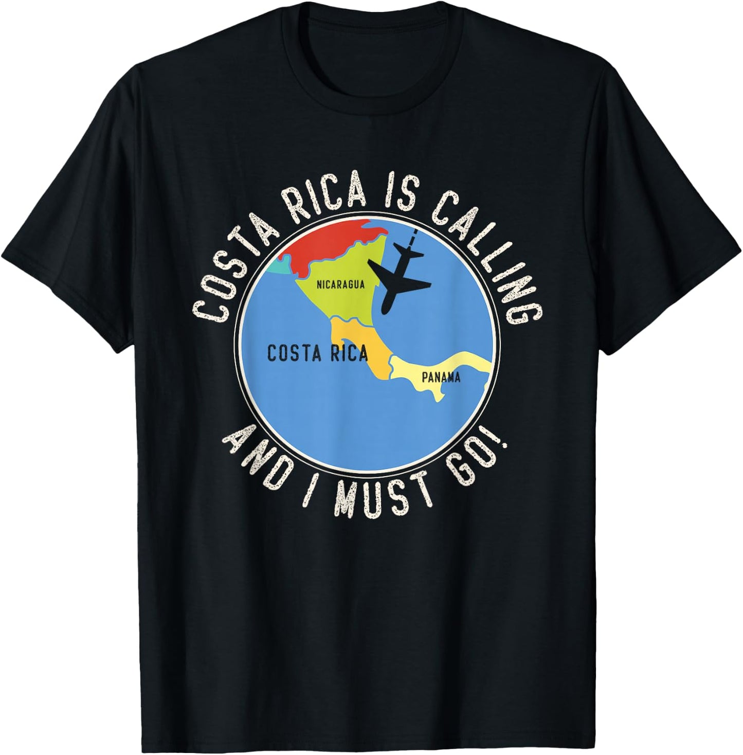 Costa Rica Is Calling And I Must Go, Costa Rica Map T-Shirt - T-Shirt | Black