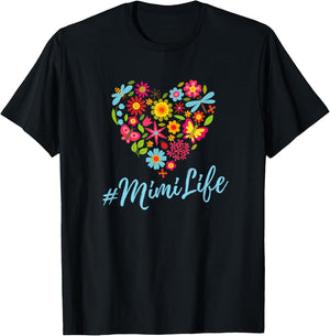 Heart of Flowers Mimi Life #mimilife T-Shirt - T-Shirt | Black