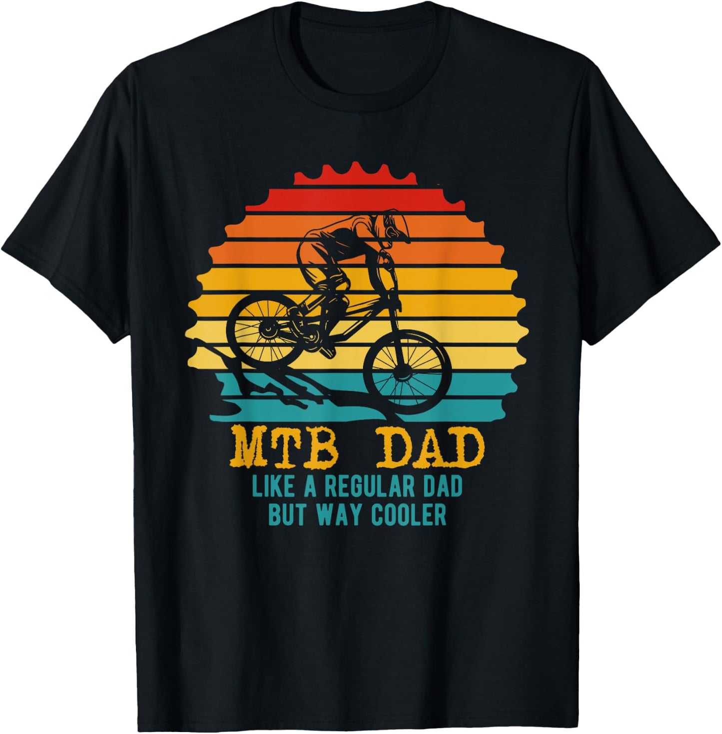 MTB Dad Apparel - Retro Mountain Bike Dad T-Shirt - T-Shirt | Black