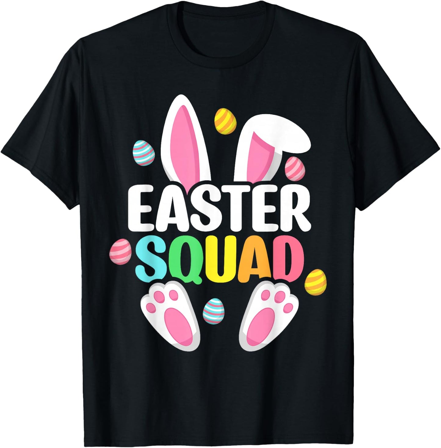 Easter Squad Family Matching Easter Day Bunny Egg Hunt Group T-Shirt - T-Shirt | Black