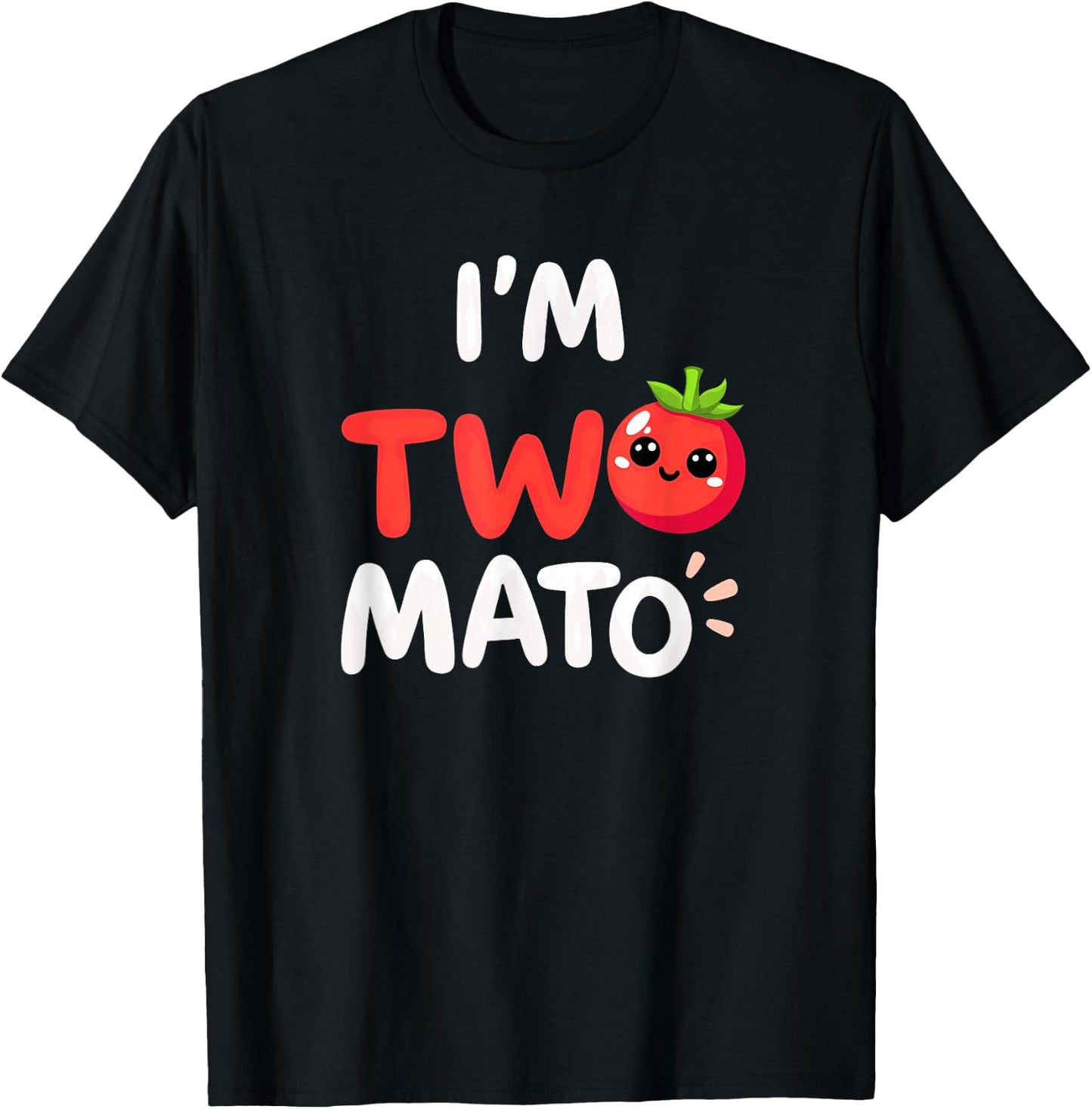 Farmer Gardener I'm Two-mato 2nd Birthday Tomatoes T-Shirt - T-Shirt | Black