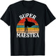 Super Maestra Spanish Teacher Funny Vintage Woman Hero T-Shirt - T-Shirt | Black