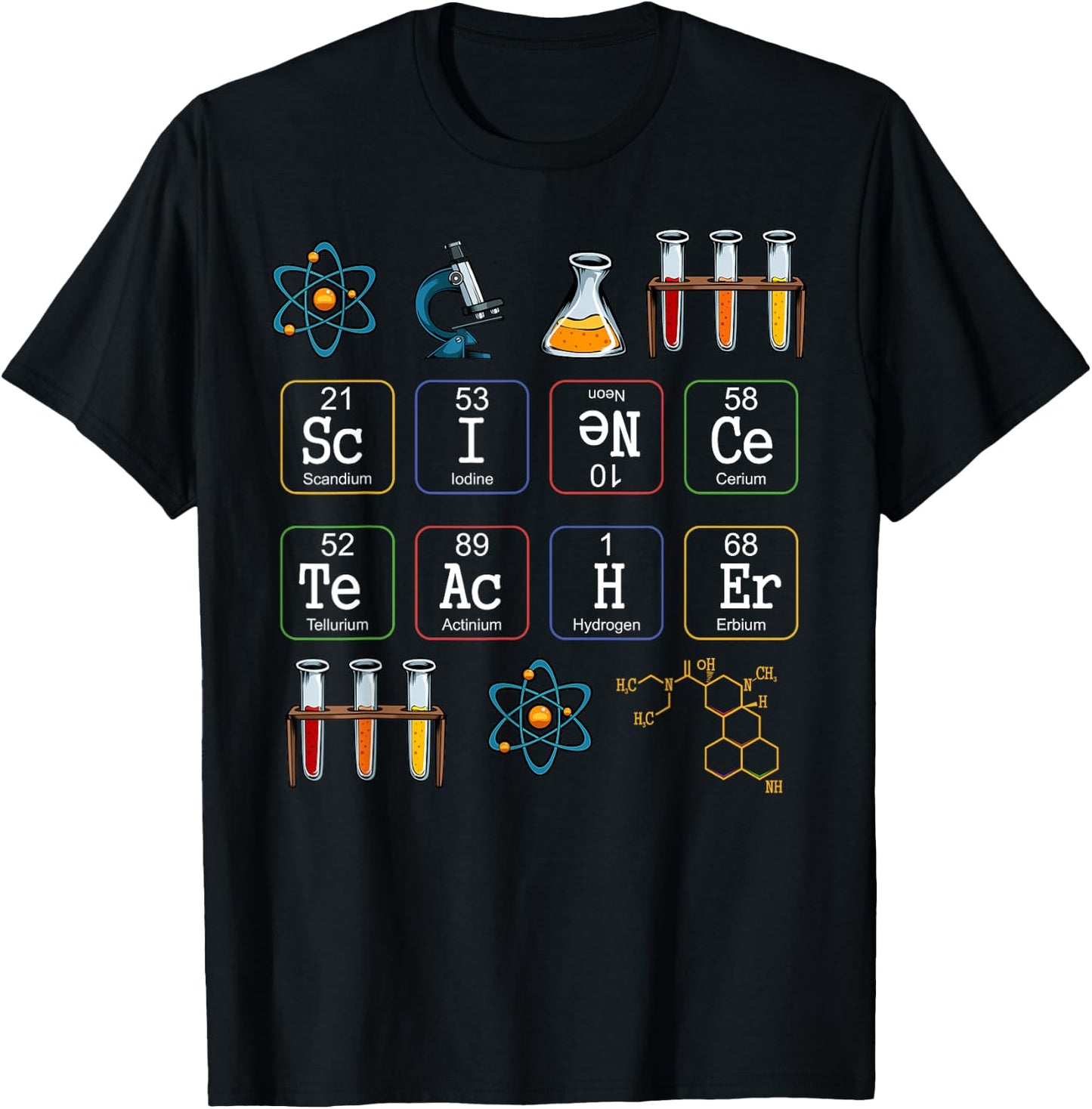 Science Teacher Periodic Table Biology Chemistry Physics Women Kids T-Shirt - T-Shirt | Black