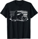 Patriotic Motorcycle Vintage American US Flag Biker T-Shirt - T-Shirt | Black