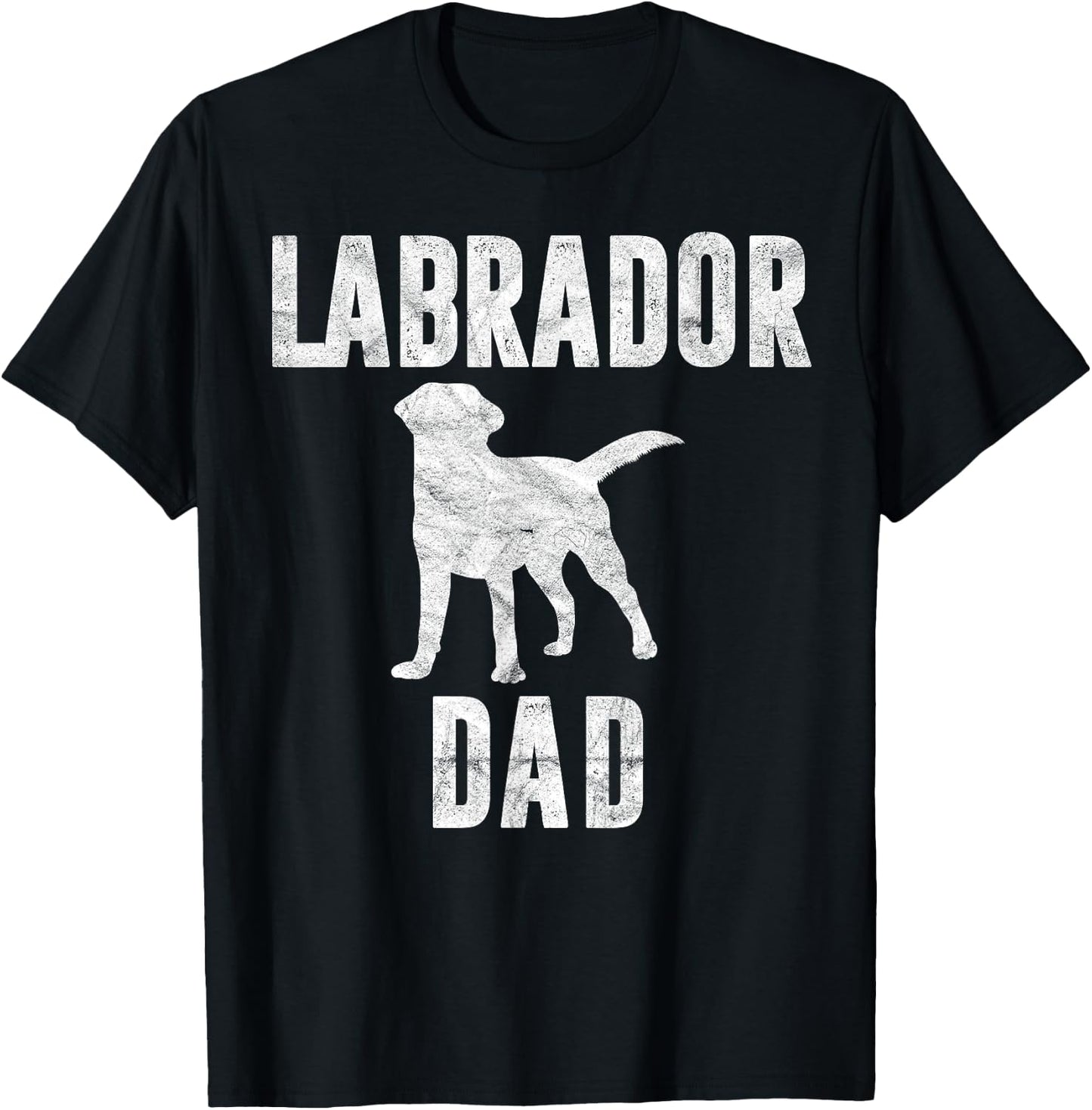 Vintage Labrador Dad Gift Dog Daddy Golden Black Lab Father T-Shirt - T-Shirt | Black