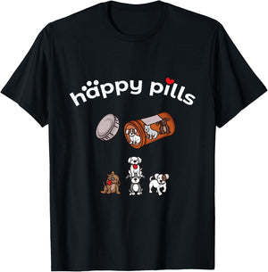 Happy Pills Shirt - Puppies are the best medicine T-Shirt - T-Shirt | Black