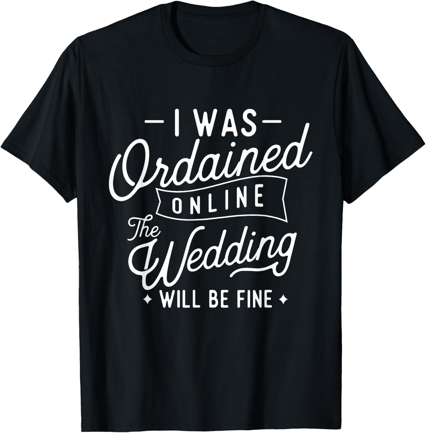 Online Ordained Minister - Classic Fit, Boat Neck, Short Sleeve, Black T-Shirt - T-Shirt | Black
