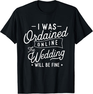 Online Ordained Minister - Classic Fit, Boat Neck, Short Sleeve, Black T-Shirt - T-Shirt | Black