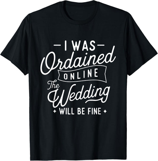 Online Ordained Minister - Classic Fit, Boat Neck, Short Sleeve, Black T-Shirt - T-Shirt | Black