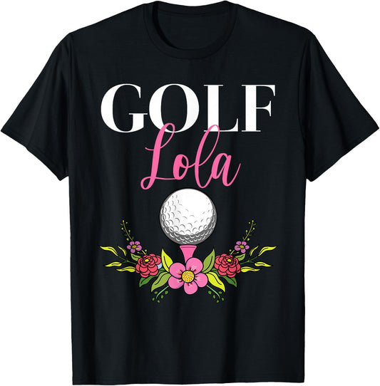 Golf Lola Filipino Golfer Grandma T-Shirt - T-Shirt | Black