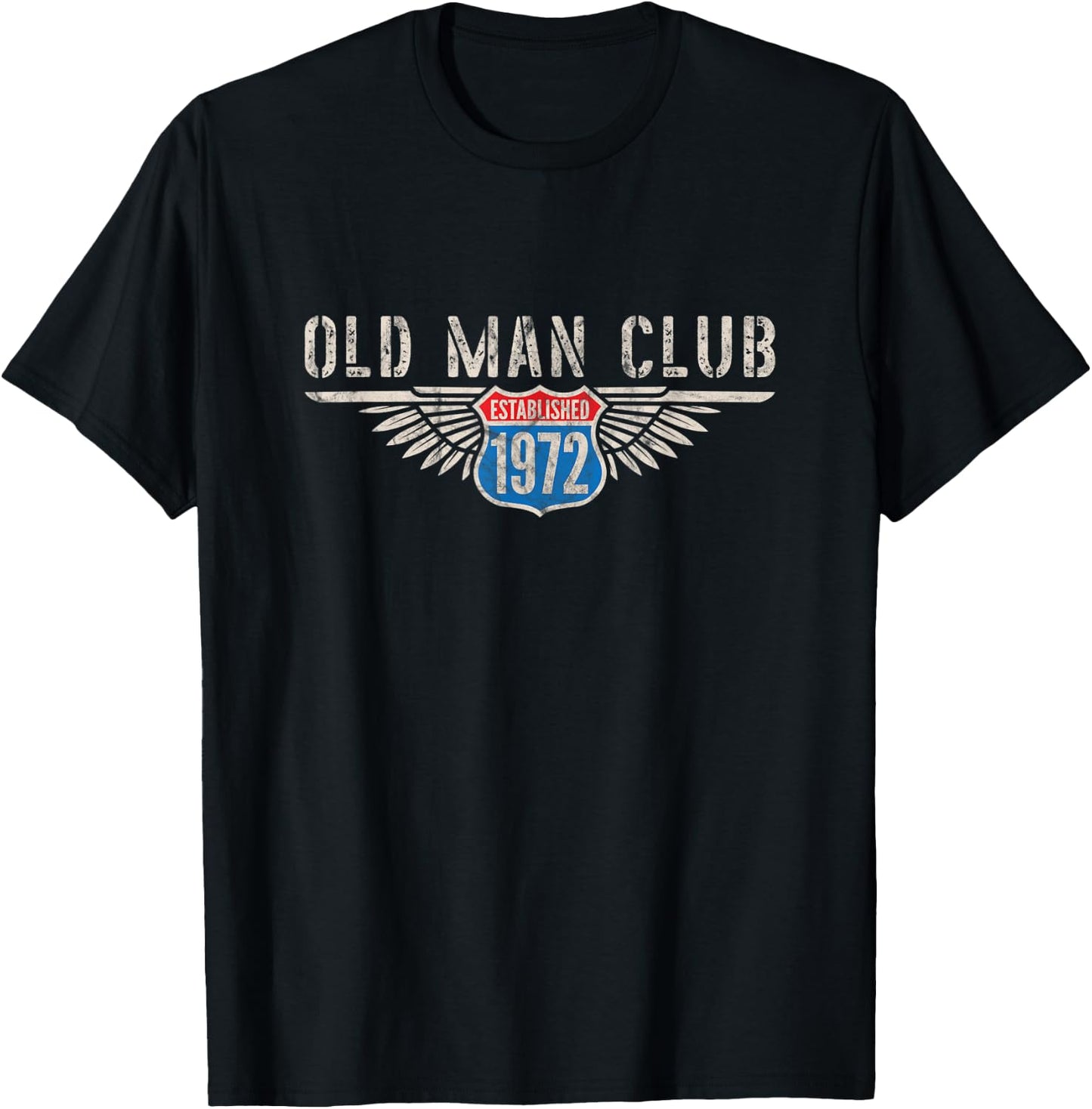 Old Man Club Est 1972 Awesome Since 72 Born In 1972 Vintage T-Shirt - T-Shirt | Black