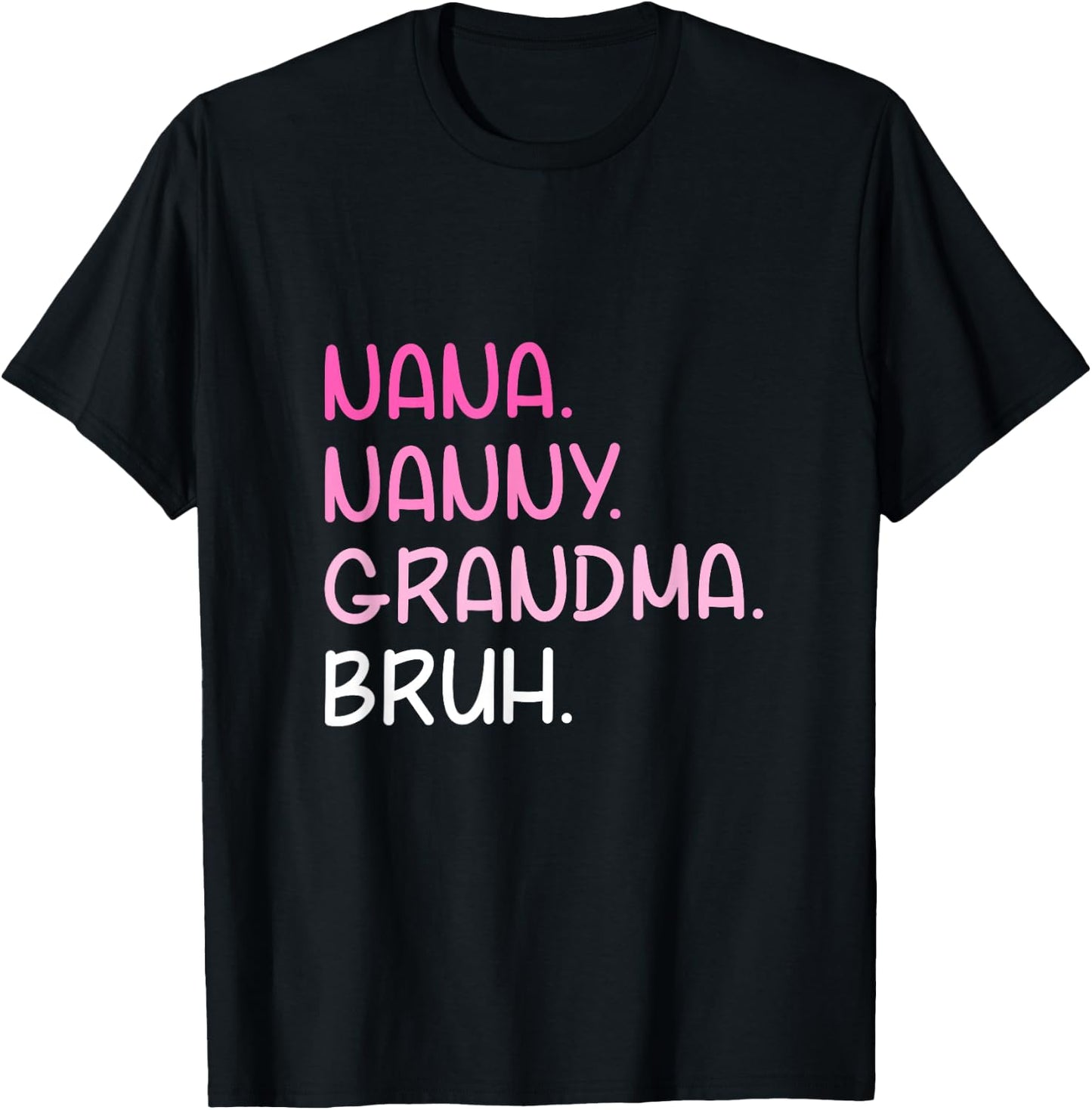 I Went From Nana Nanny Grandma to Bruh Quotes Mother's Day T-Shirt - T-Shirt | Black