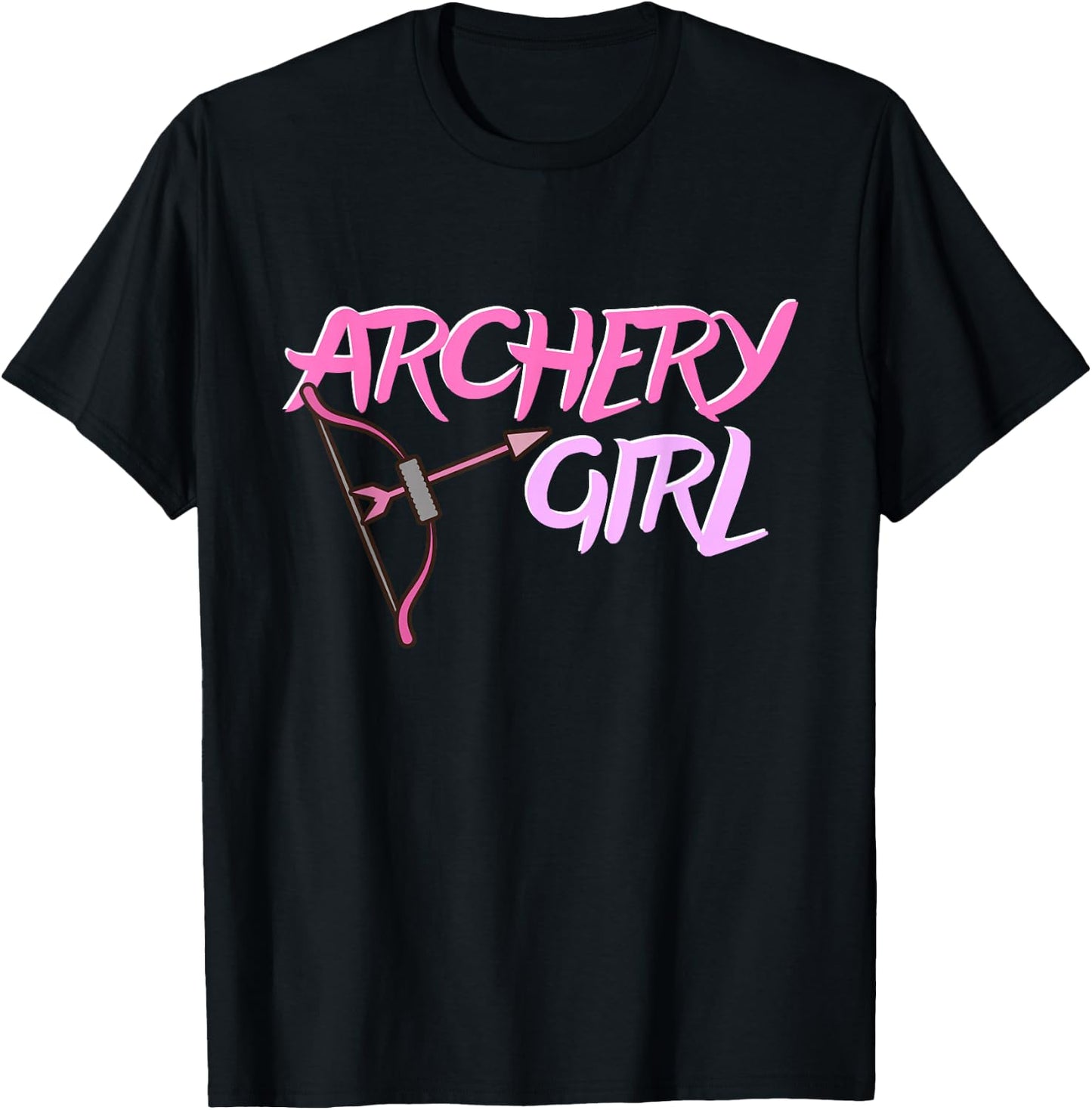 Cute Archery Girl Gift Bow Arrow Girly Sports Bowman Hunt T-Shirt - T-Shirt | Black