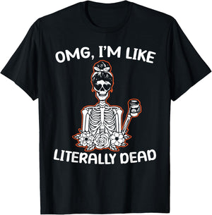 OMG Im Like Literarry Dead Halloween Costume Pumpkin Lovers T-Shirt - T-Shirt | Black