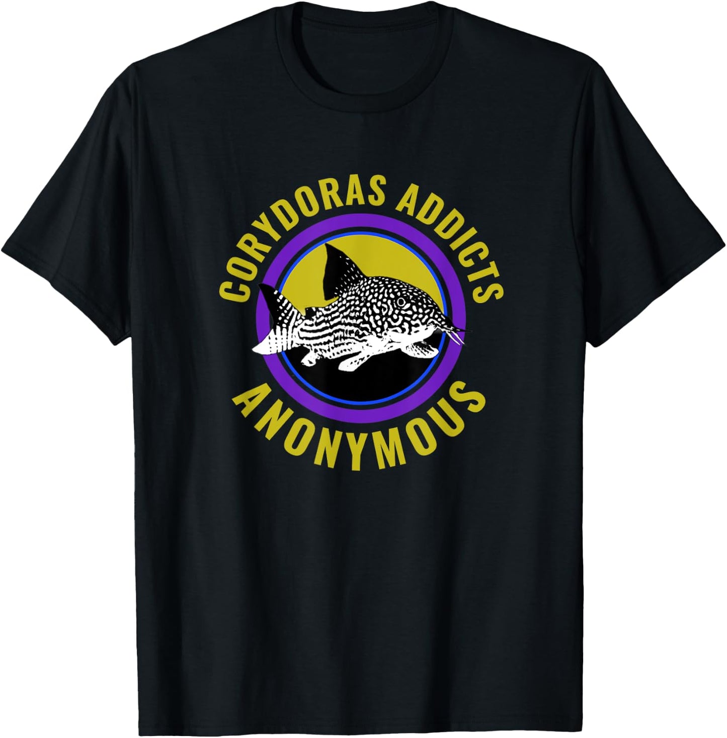 Corydoras Addicts Anonymous Aquarium Fish Catfish Lovers T-Shirt - T-Shirt | Black