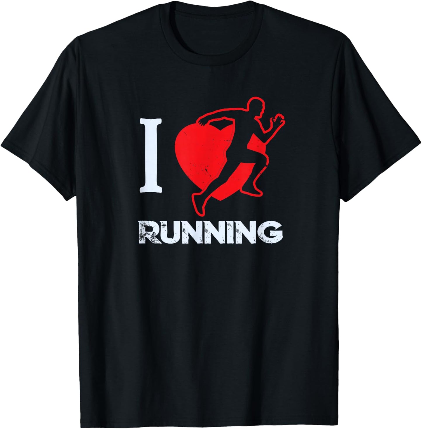 Funny I Love Running Athletics I Heart Running - Jogging T-Shirt - T-Shirt | Black