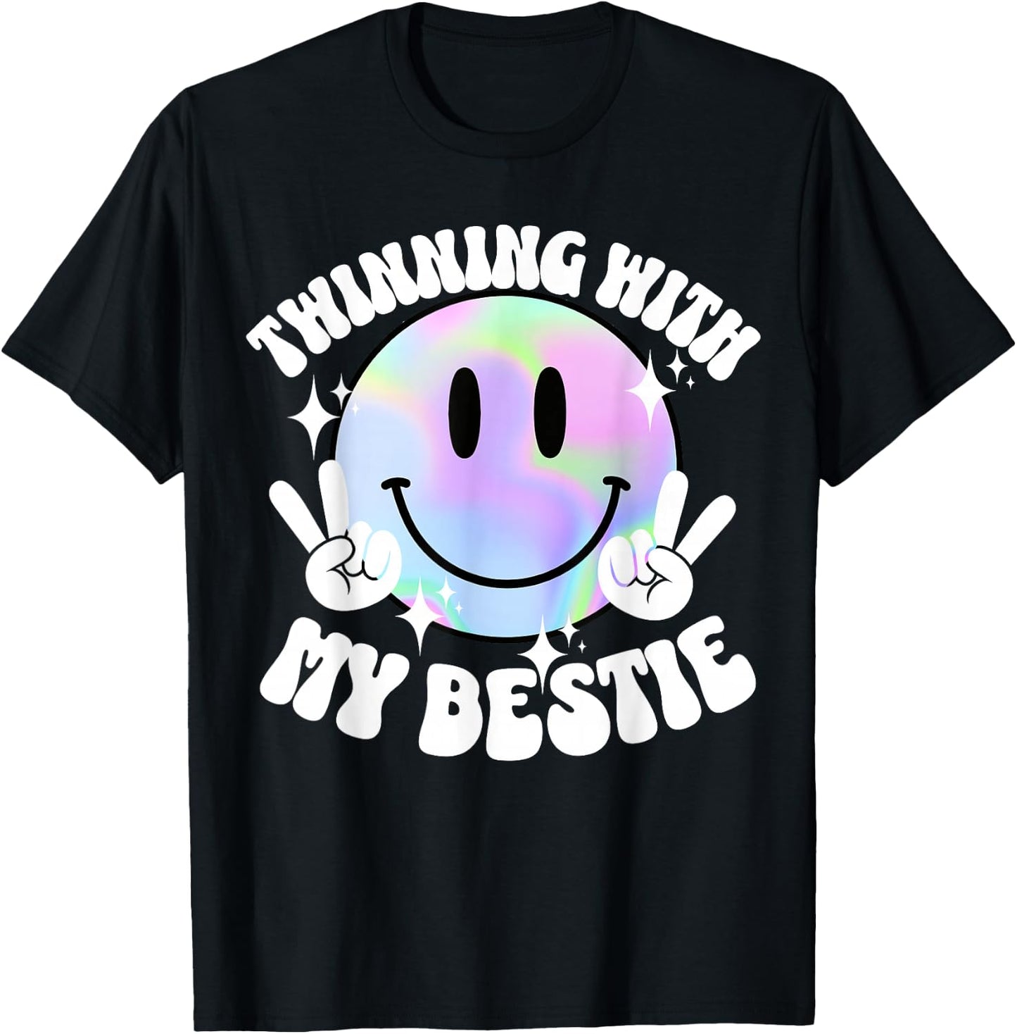 Twinning with My Bestie Spirit Week Twin Day Best Friend T-Shirt - T-Shirt | Black