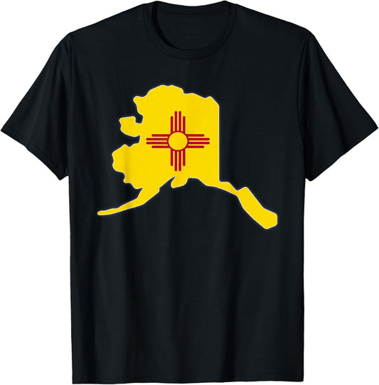 ALASKA STATE MAP NEW MEXICO NM Flag Roots Men Women Gift T-Shirt - T-Shirt | Black