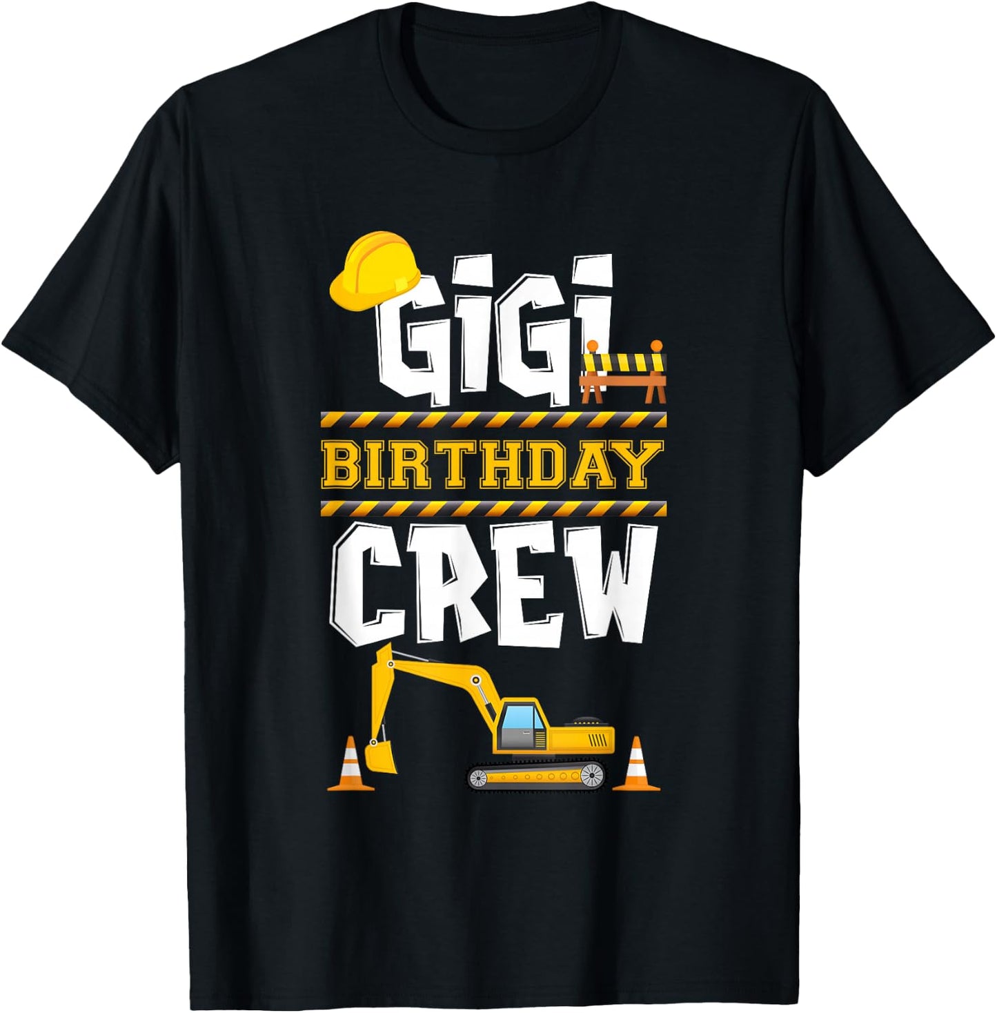 Gigi Birthday Crew Construction Tractor Birthday Party T-Shirt - T-Shirt | Black