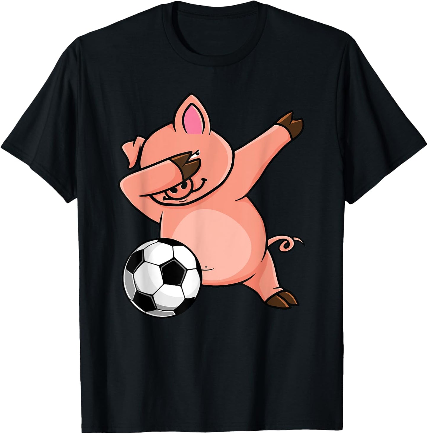 Dabbing Pig Funny Soccer Lovers Jersey Football Fans Sport T-Shirt - T-Shirt | Black