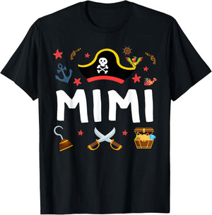 Pirate Mimi Pirate's Hat Matching Family Pirate Birthday T-Shirt - T-Shirt | Black