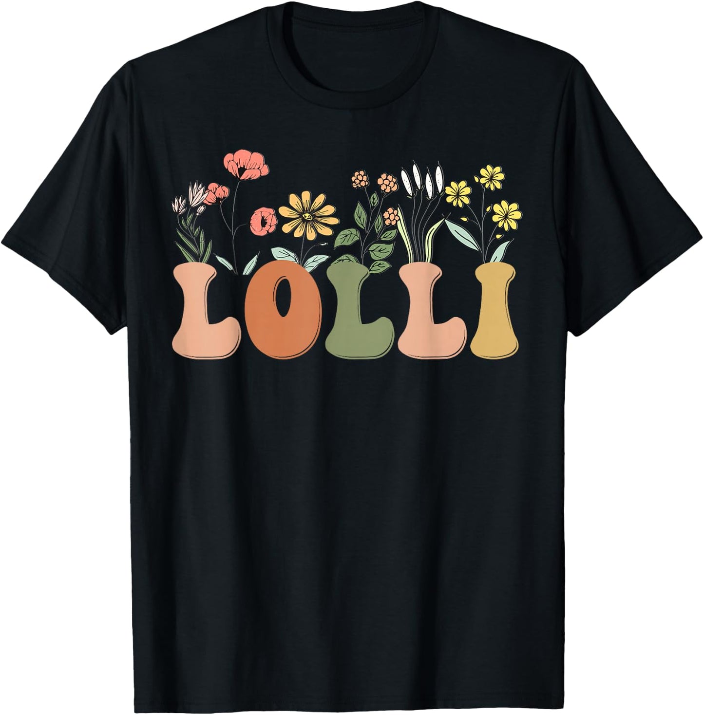 Wildflowers Lolli Floral Mother's Day Lolli T-Shirt - T-Shirt | Black