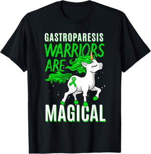 Gastroparesis Awareness Stomach Paralysis Unicorn Lover Gift T-Shirt - T-Shirt | Black