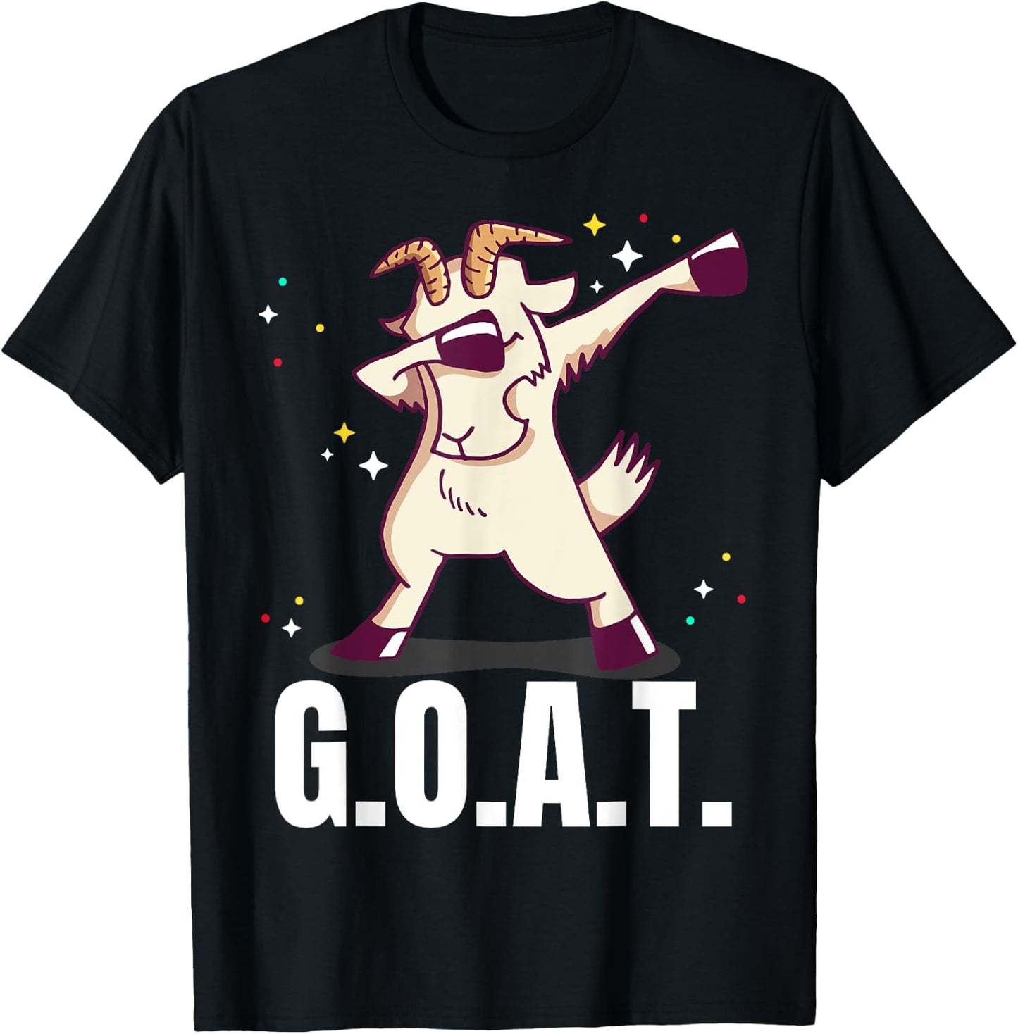Greatest of All time G.O.A.T. Funny Goat dab Dancing Design T-Shirt - T-Shirt | Black