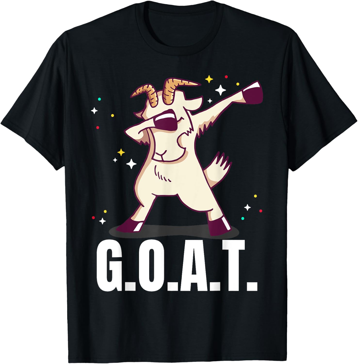 Greatest of All time G.O.A.T. Funny Goat dab Dancing Design T-Shirt - T-Shirt | Black