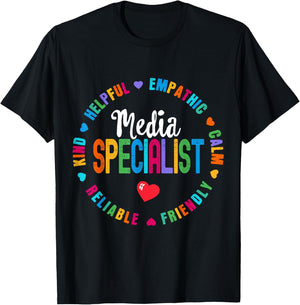 Funny Appreciation Week School Library Media Specialist T-Shirt - T-Shirt | Black
