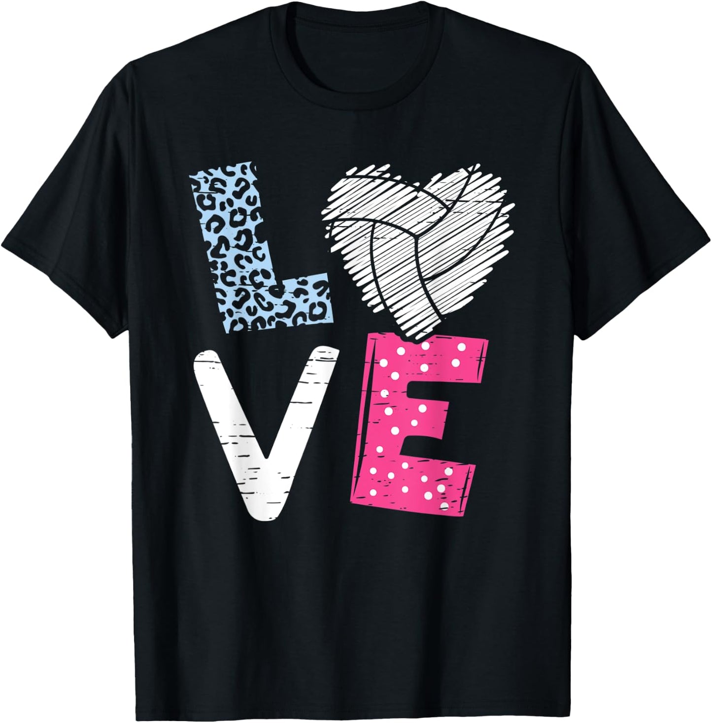 Love Volleyball Coach Player Teen Girls Women Kids T-Shirt - T-Shirt | Black