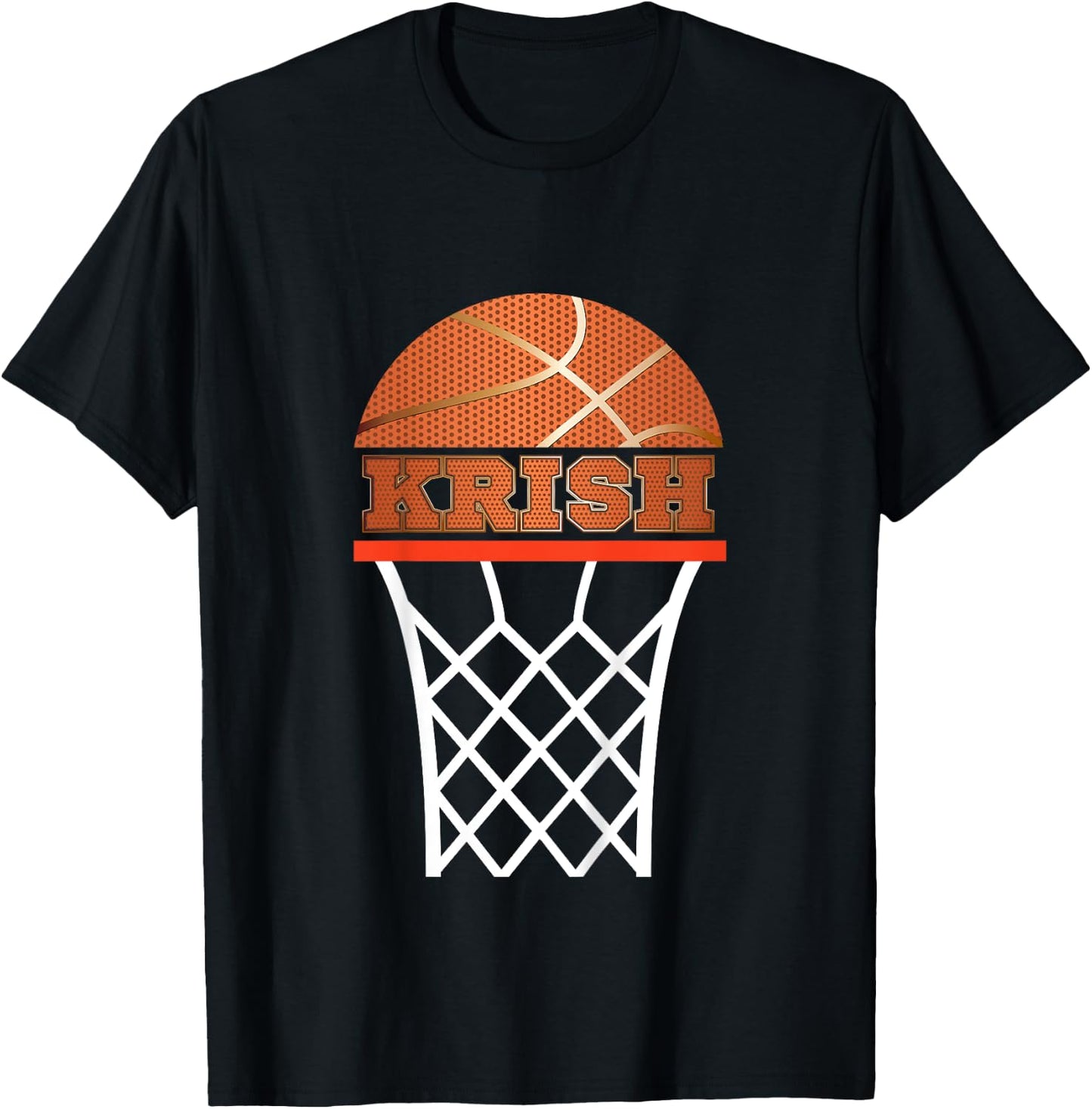 Kids Basketball Apparels Boy Custom Name Krish, Youth T Shirt T-Shirt - T-Shirt | Black